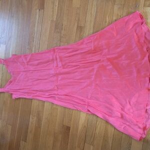 J. Crew Coral Gwyneth V Neck Slip Dress In Cupro Blend